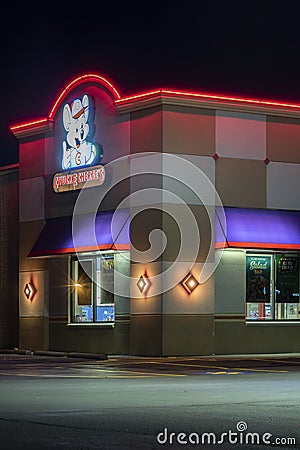 New Hartford, NY - SEPTEMBER 09, 2019: Chuck E. Cheeseâ€™s in Upstate New York. Chuck E. Cheeseâ€™s is a chain of American family Editorial Stock Photo